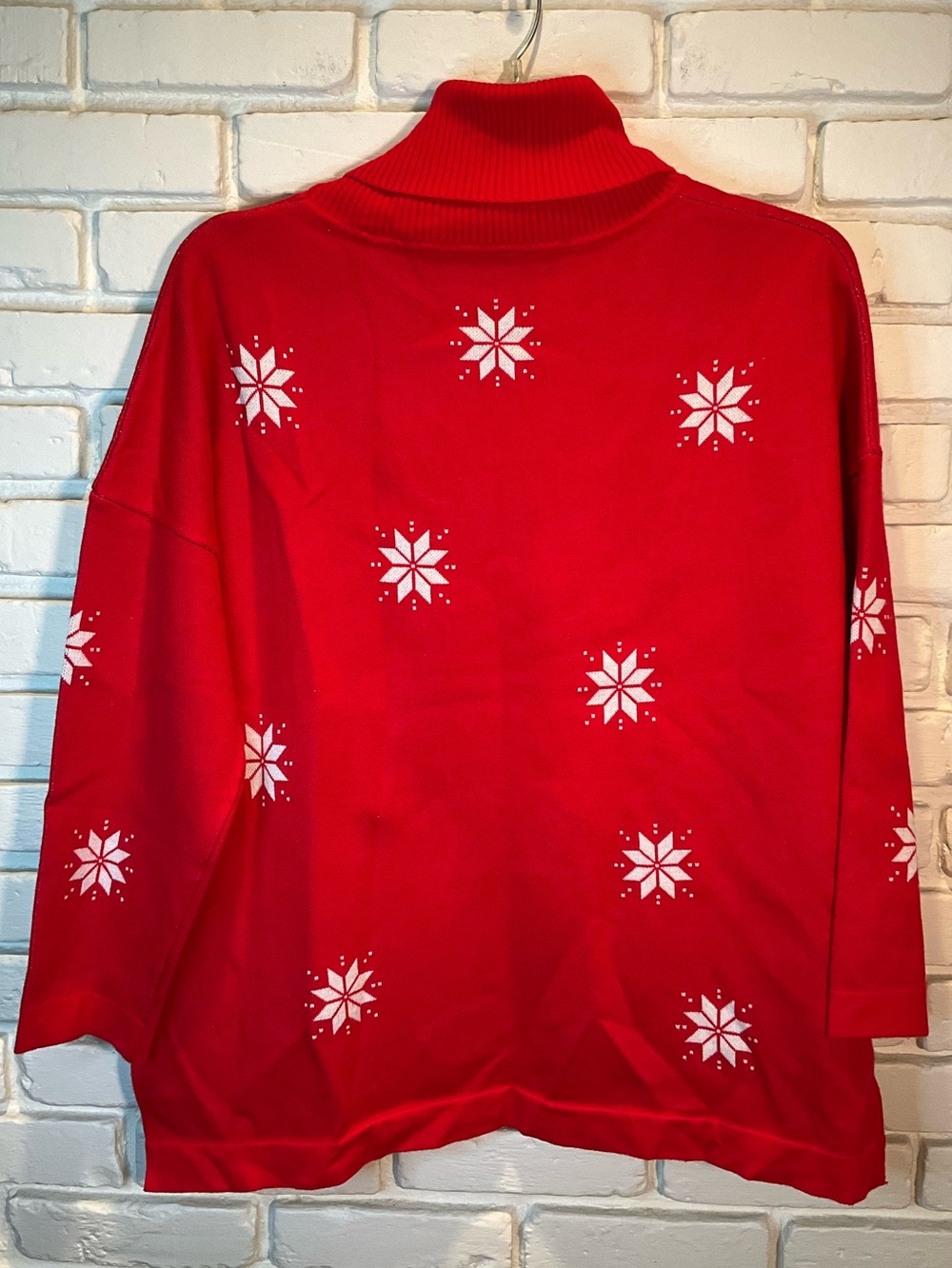 Ugly Christmas Sweater turtleneck reindeer themed Oversized Large - Picture 5 of 6